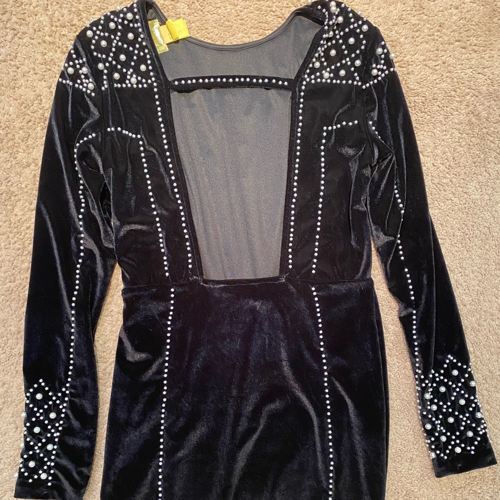 Pearl velvet dress